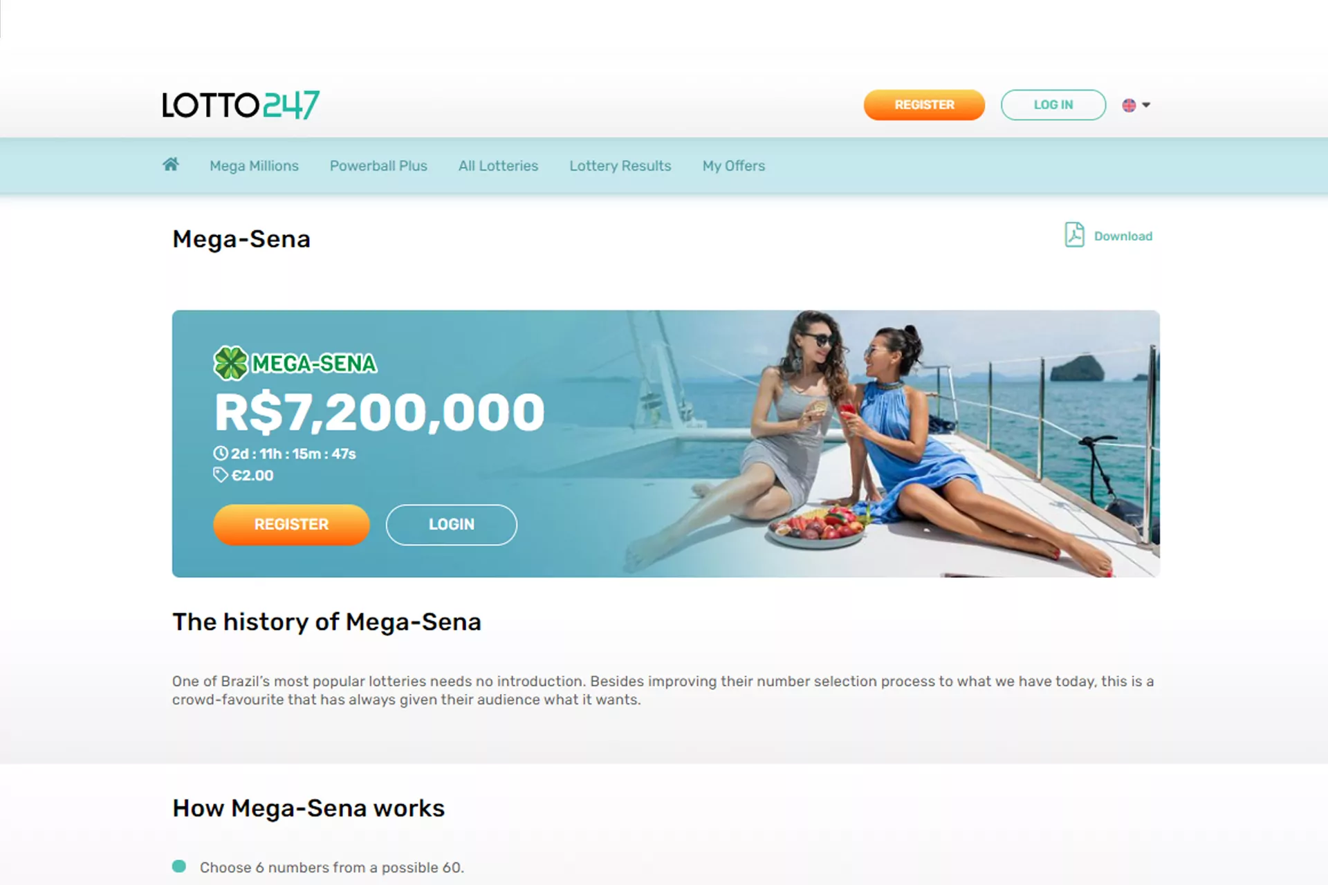 Mega-Sena allows you to win over 7 million Brazilian reals.