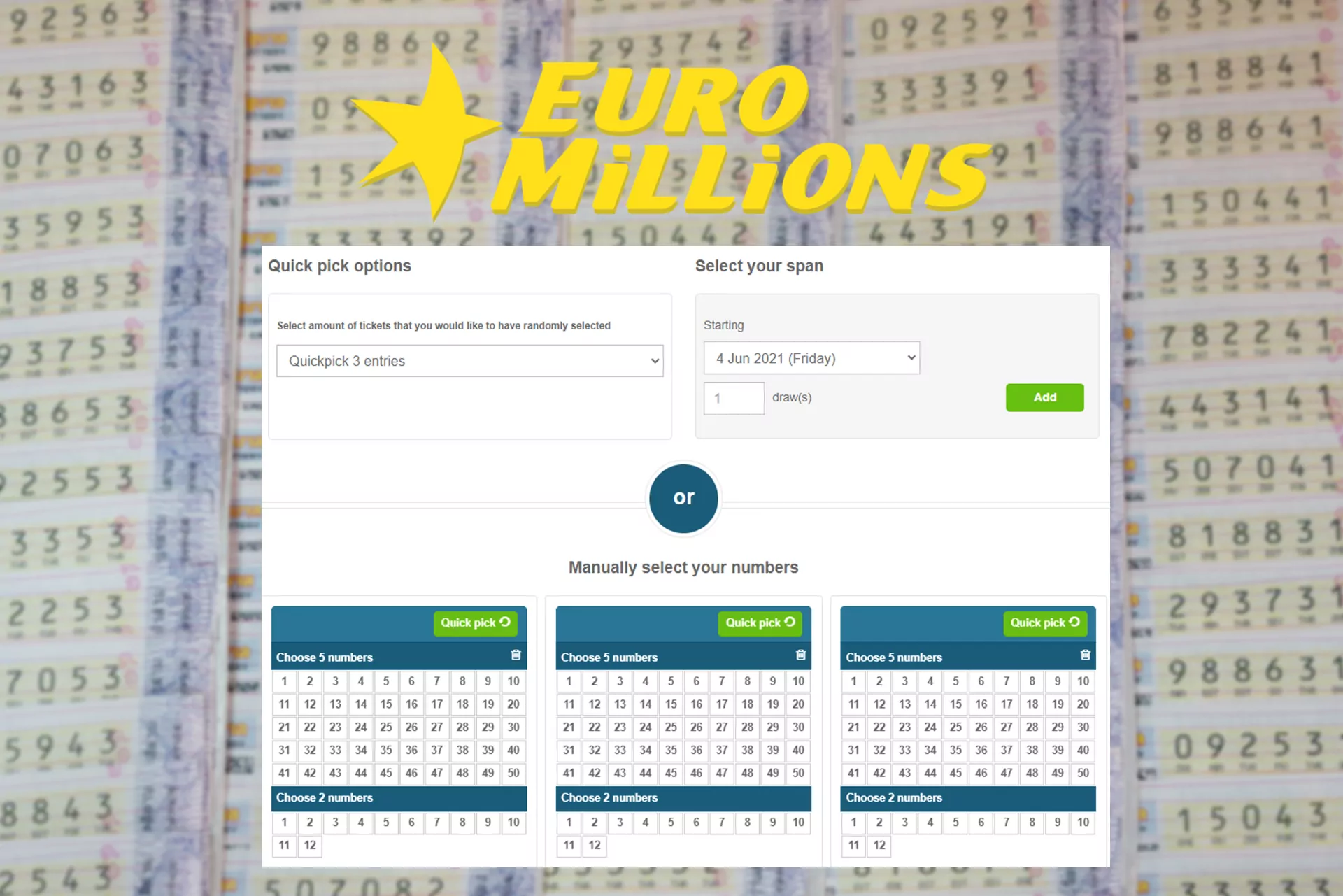 EuroMillions suggests to users to win a jackpot of 190 million euros.