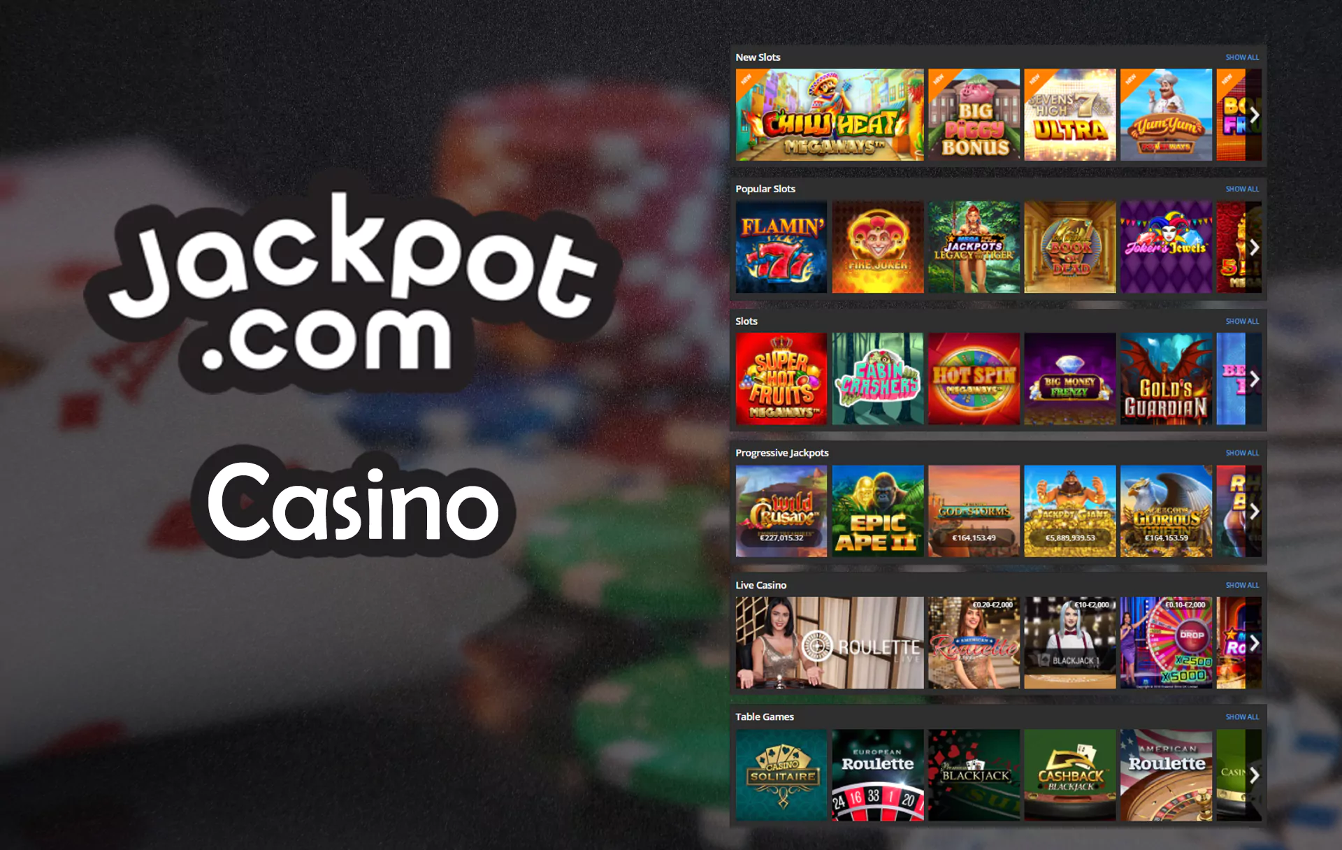 If you are a fan of slots and table games, try your fortune in the casino section.