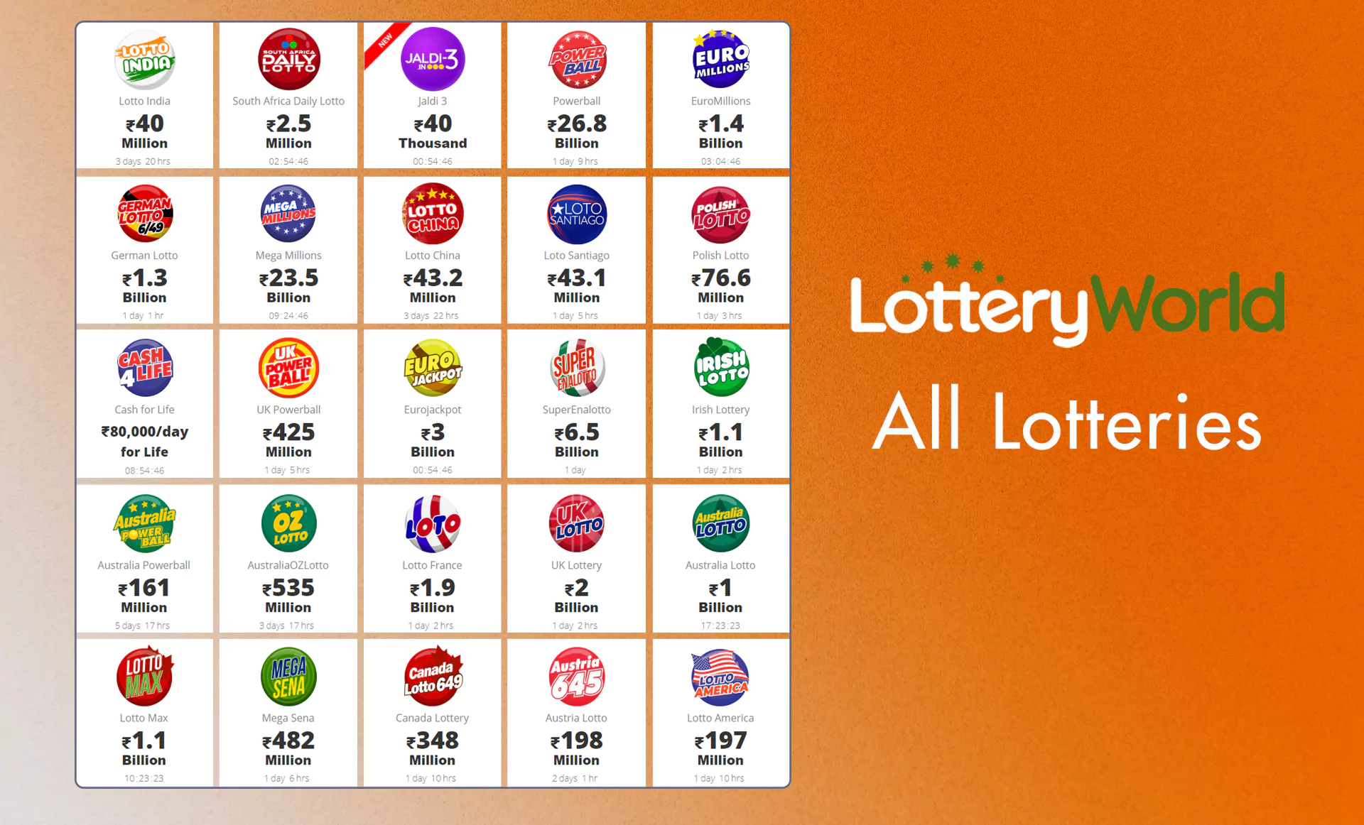 There are also many other lotteries on the site you can buy tickets for.