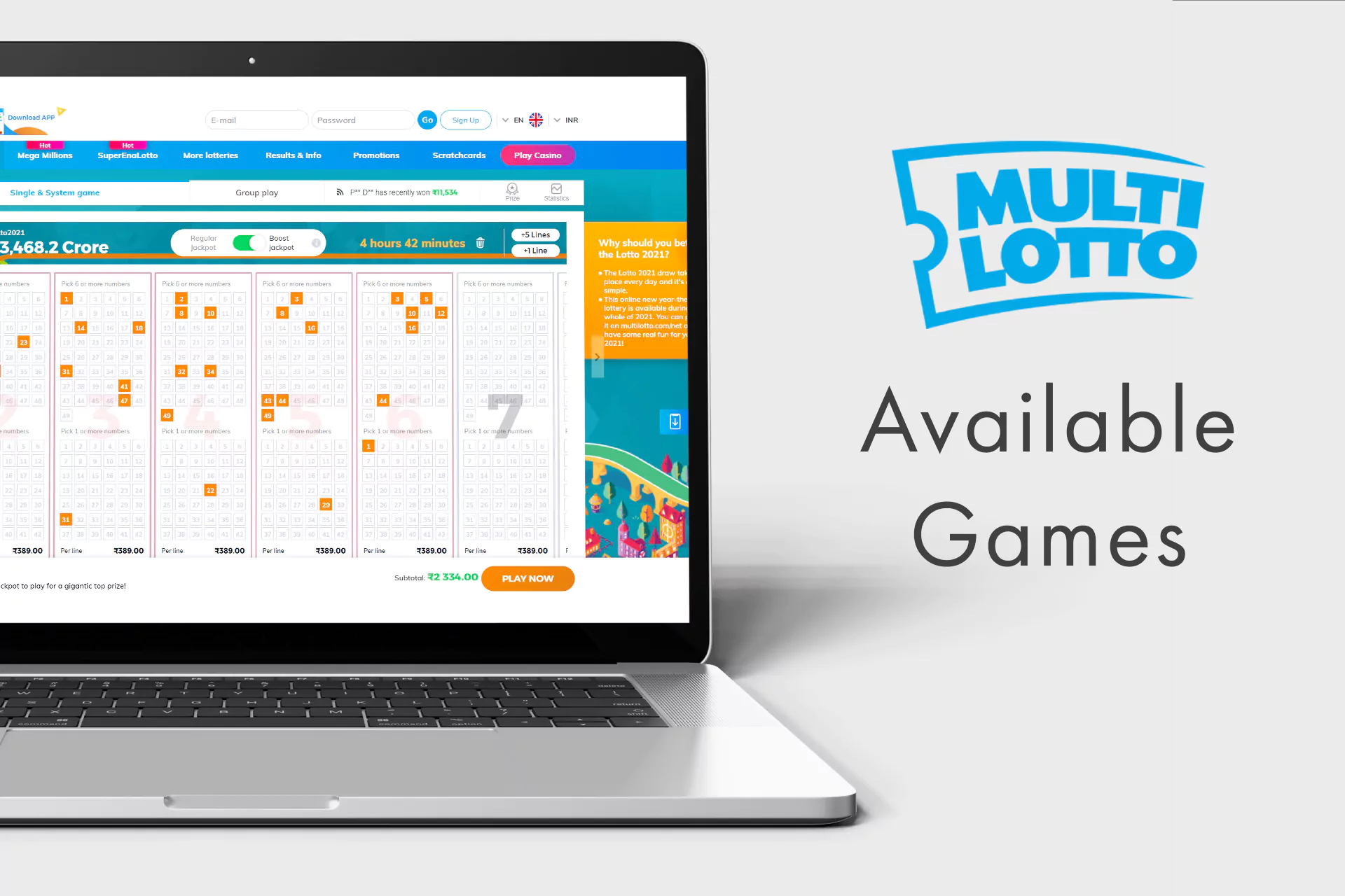 On MultiLotto you can follow the news from a lottery world and play different games.