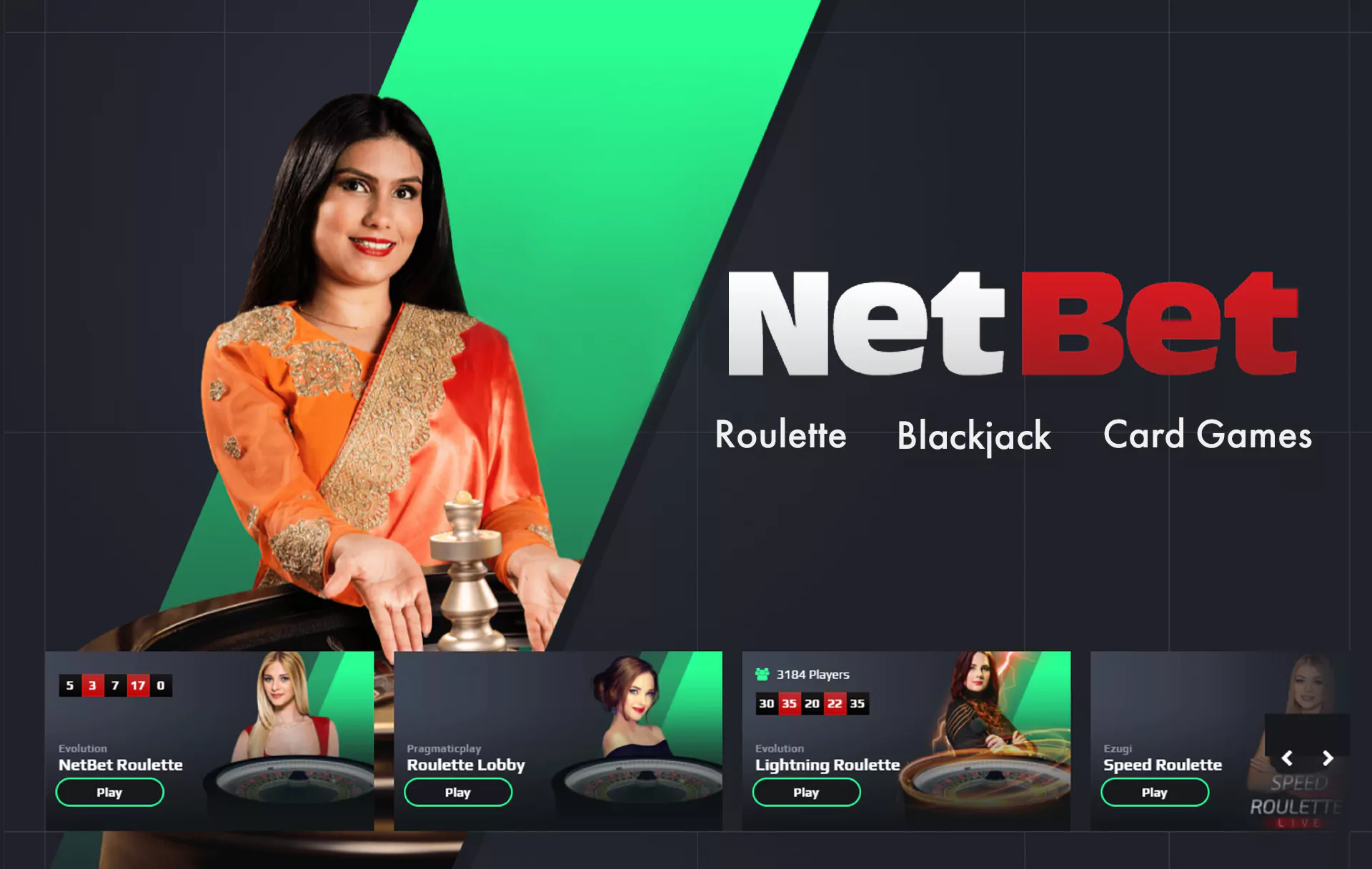 Play casino games on the Netbet.