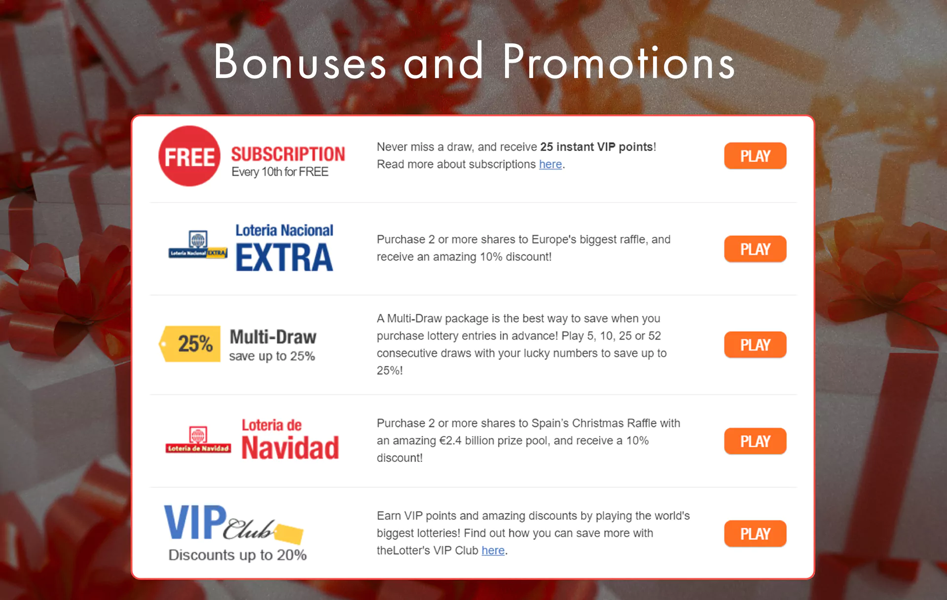 TheLotter presents lots of promotions for its users.