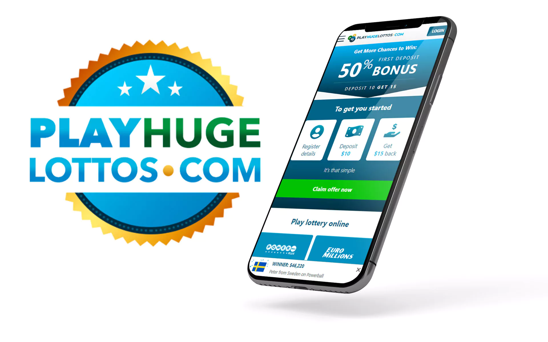 Download the app to play online lotteries.