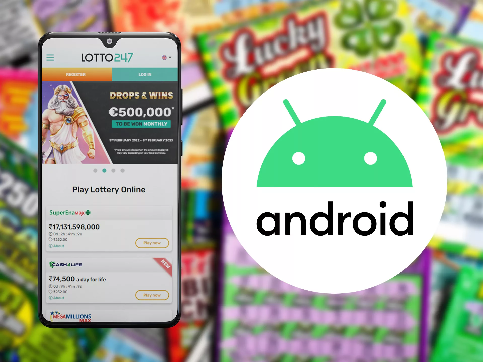 The Lotto247 app for Android is currently in development.