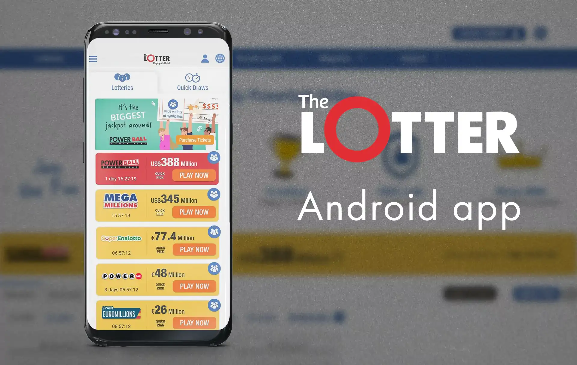 If you have a smartphone you can download the application from the official website of TheLotter.