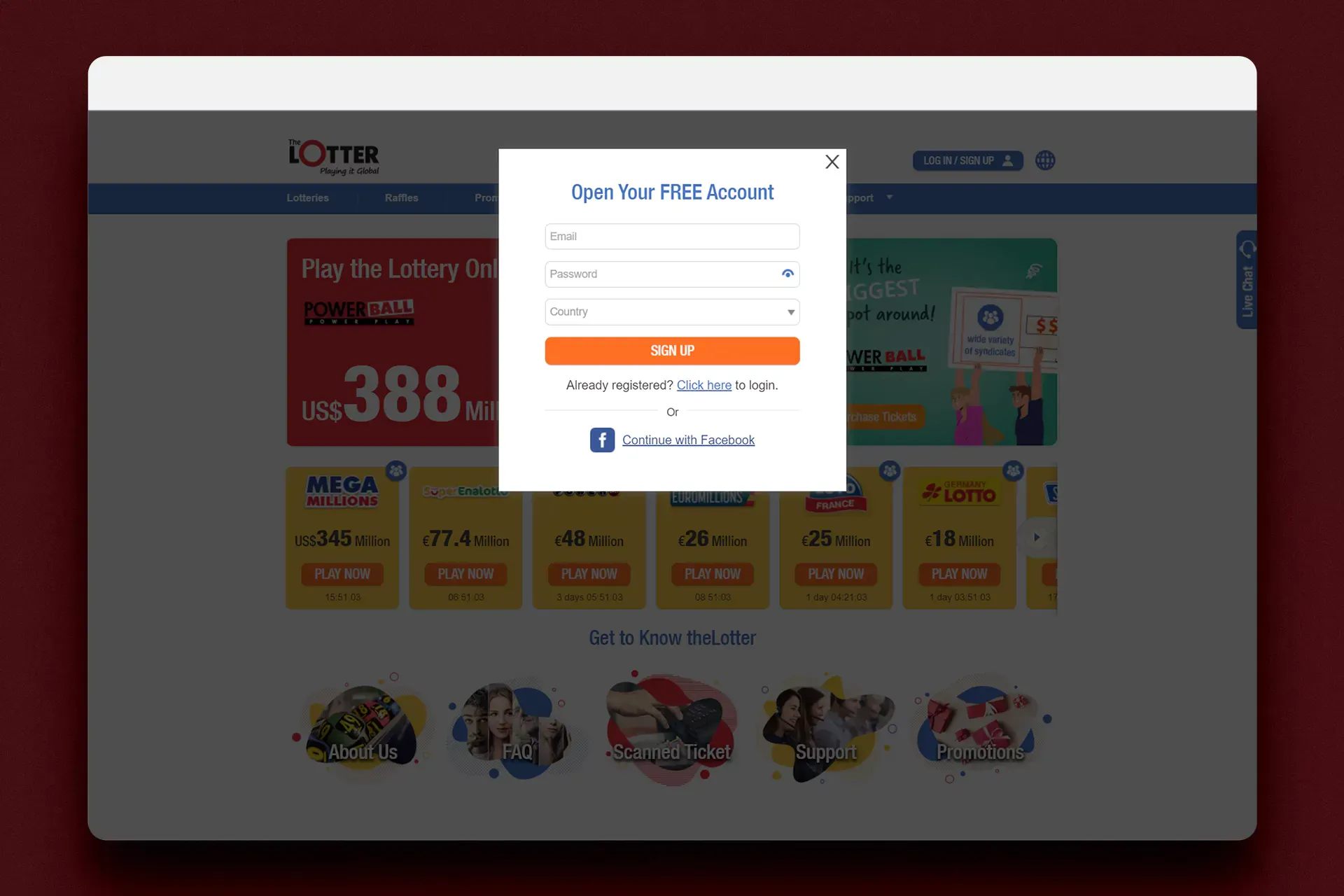 To be allowed to buy tickets you need to create an account on TheLotter and verify it.